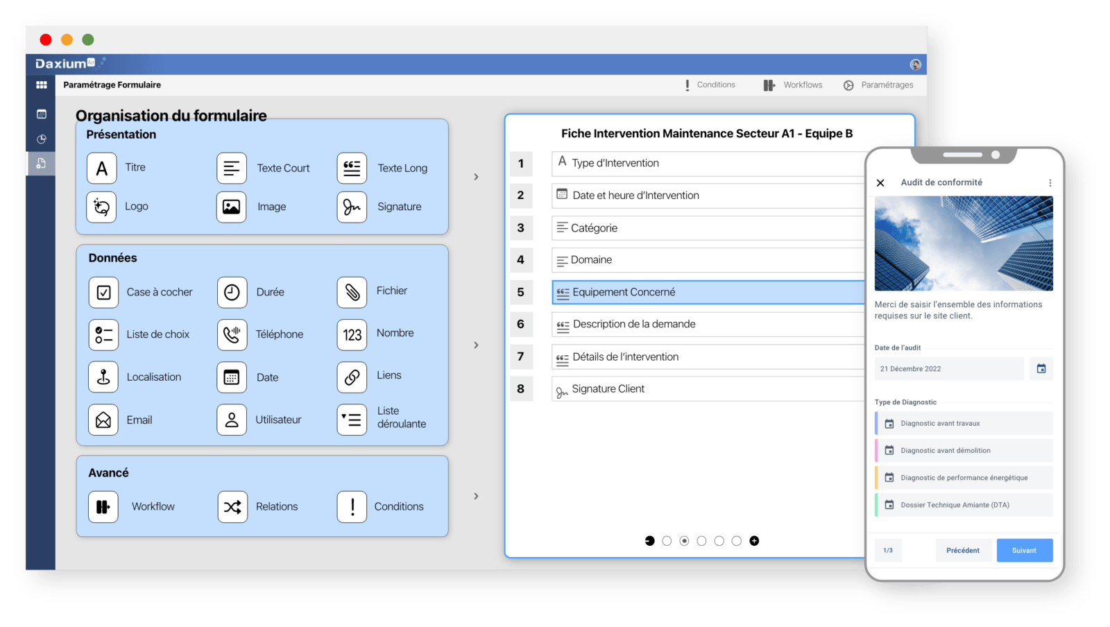 Easily create web and mobile forms for your audit and control activities