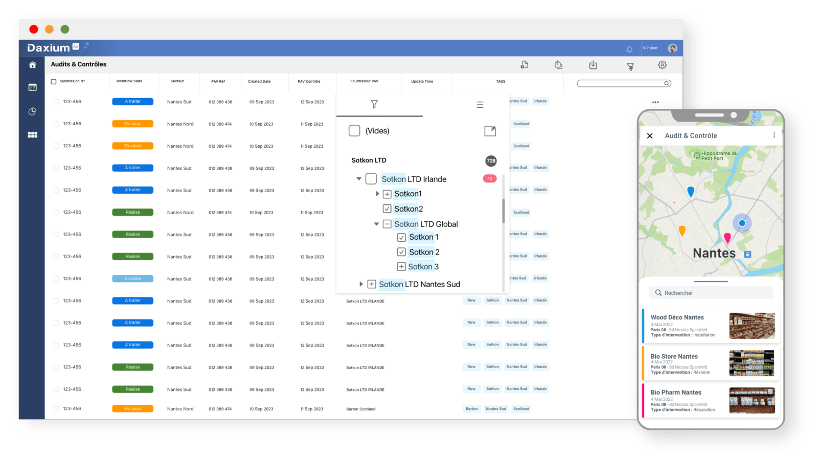 Planifiez les audits, inspections et contrôles avec Daxium-Air.