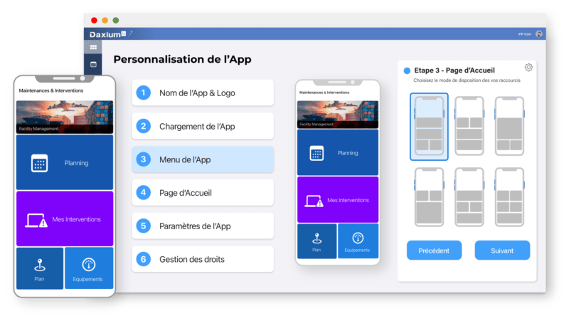 Personnalisation de l'application Daxium-Air