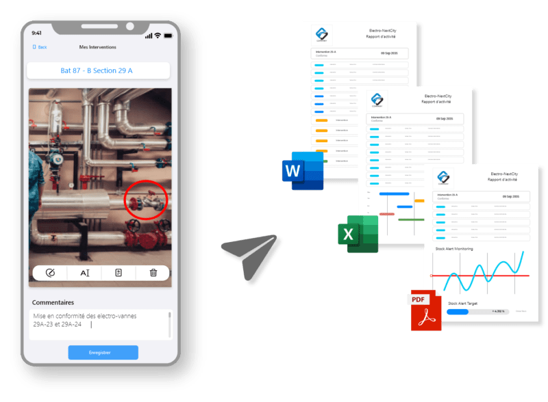 Send your construction site reports automatically with Daxium-Air