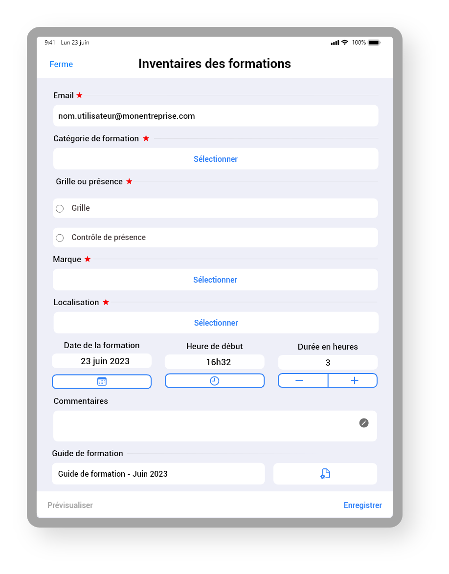 Digitalisez l'inventaire de vos formations Digitalisez l'inventaire de vos formations avec Daxium-Air