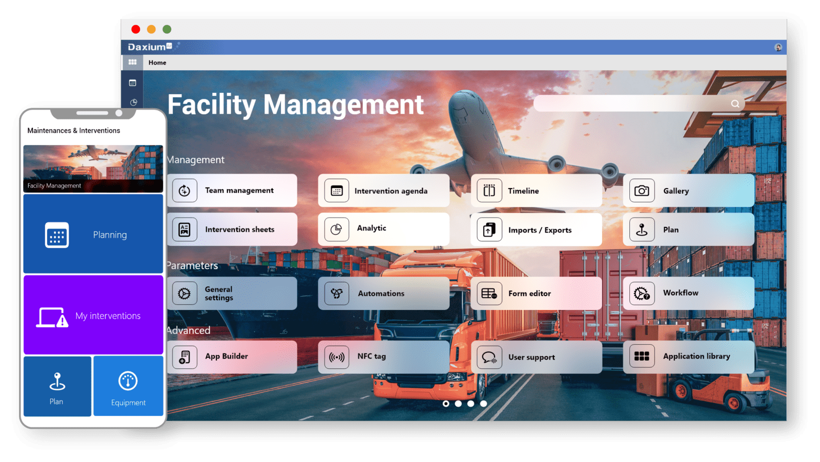 Web and mobile application library with Daxium-Air