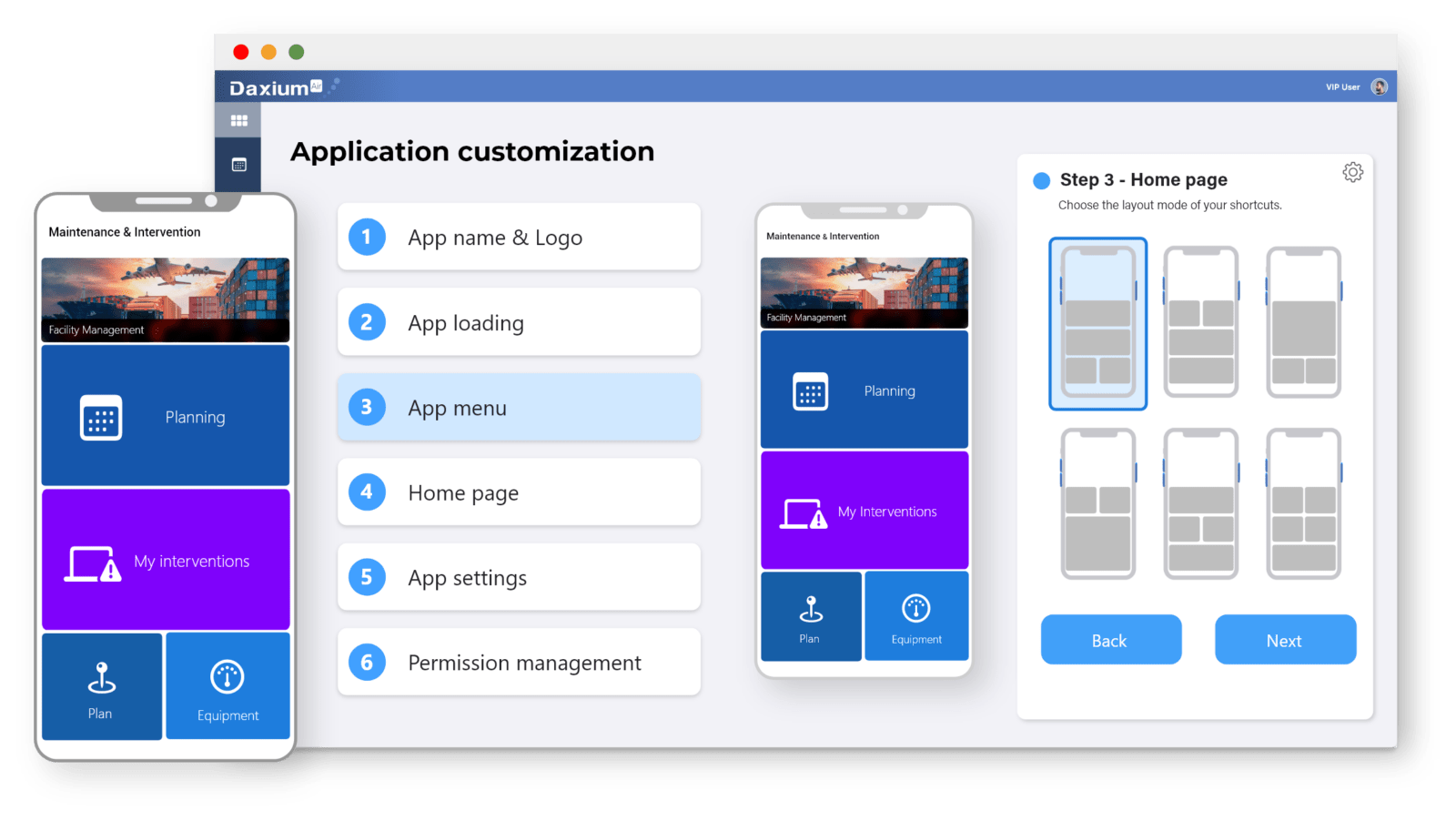 Personalization of the Daxium-Air application