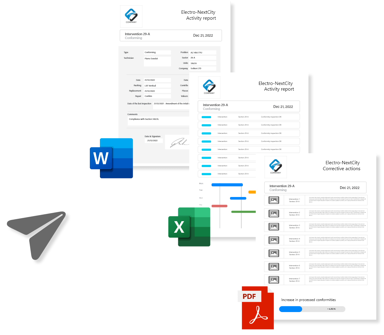 Automatically export your QHSE analysis reports with Daxium-Air