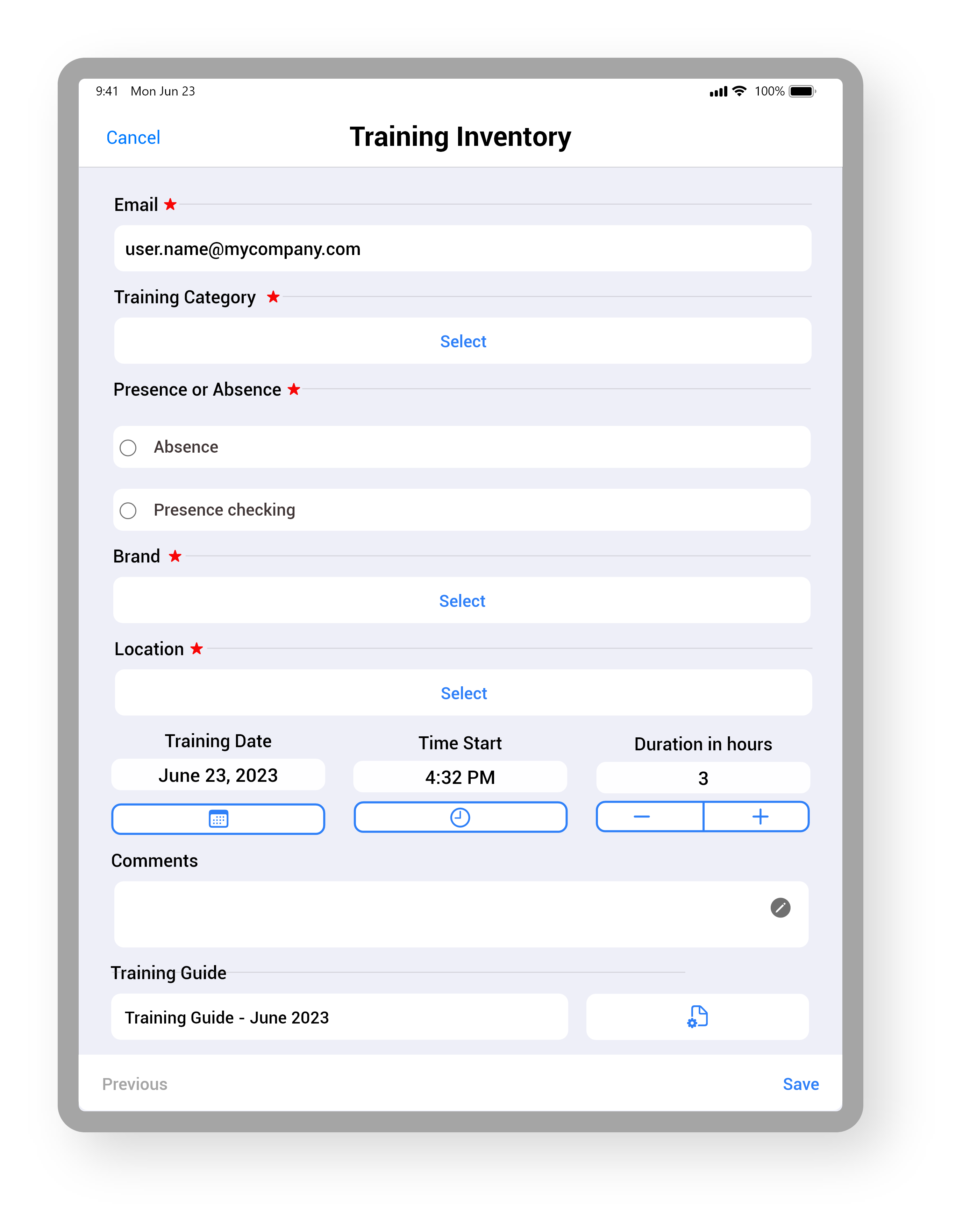 Digitalize your training inventory
