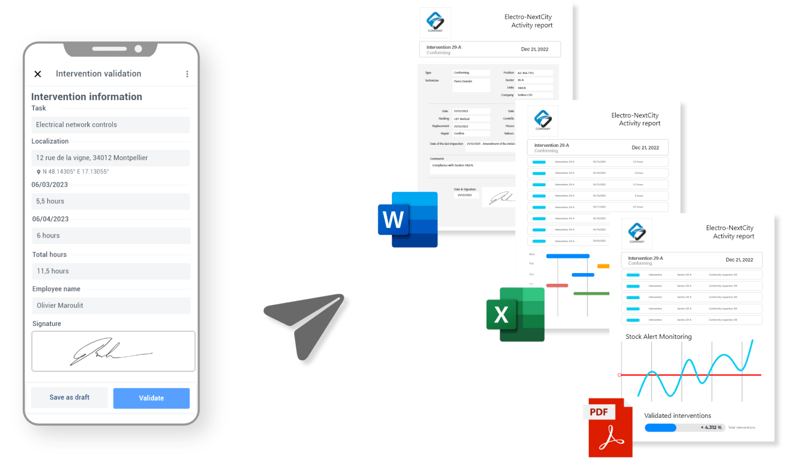Export your reports to share your data with Daxium-Air