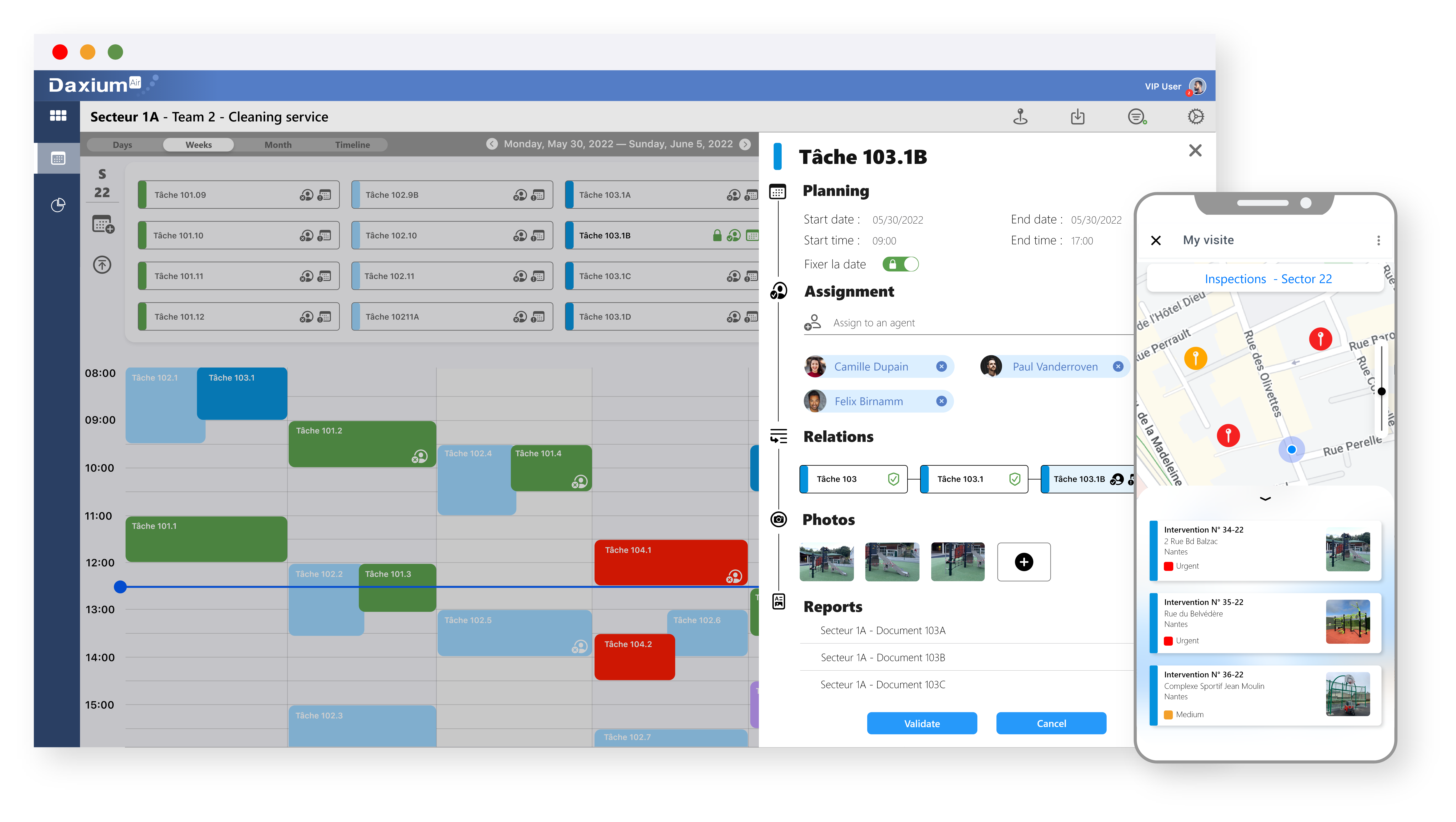 Plan your visits and coordinate your teams with Daxium-Air