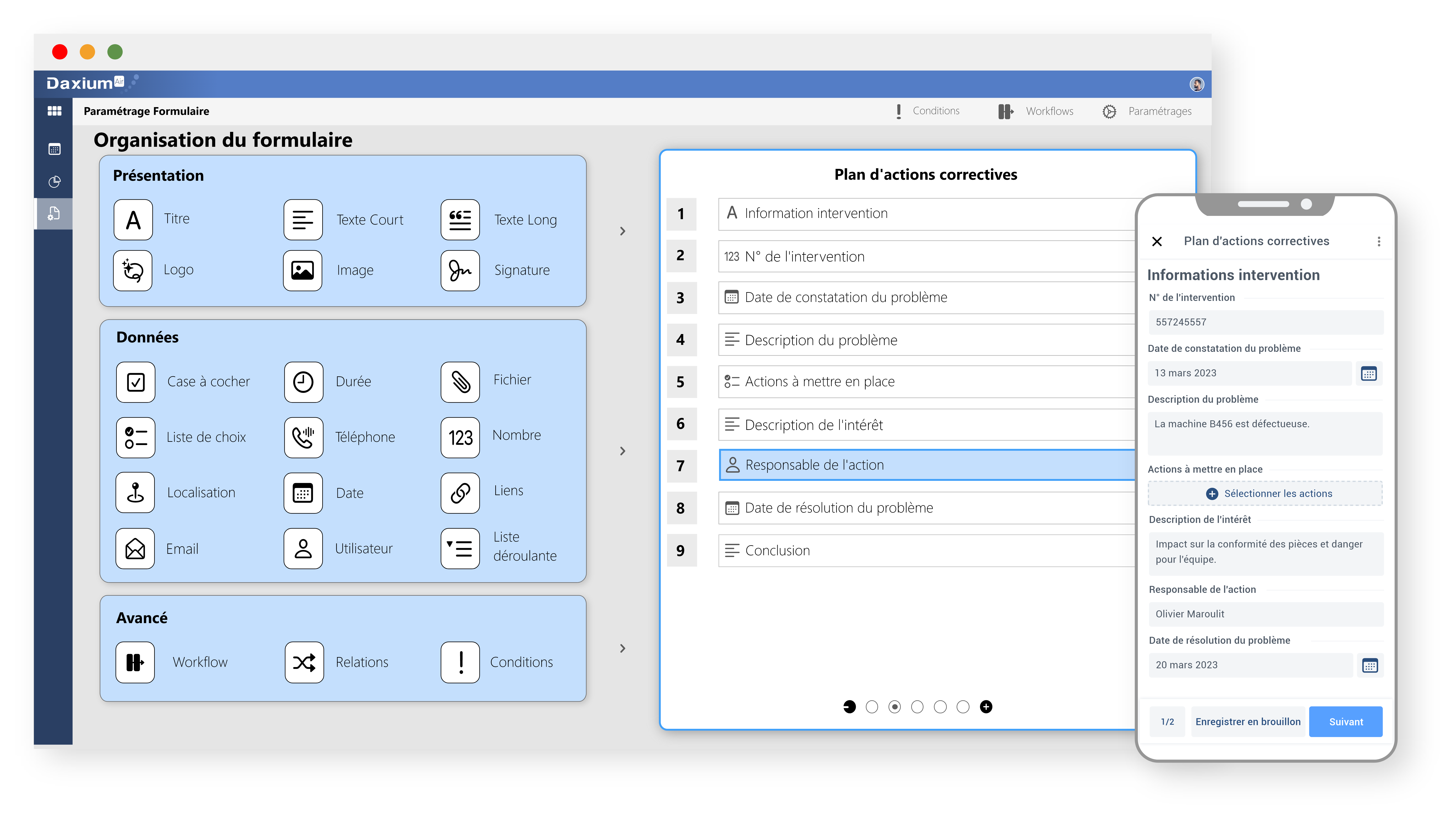 Personnalisez vos plans d'actions correctives avec Daxium-Air