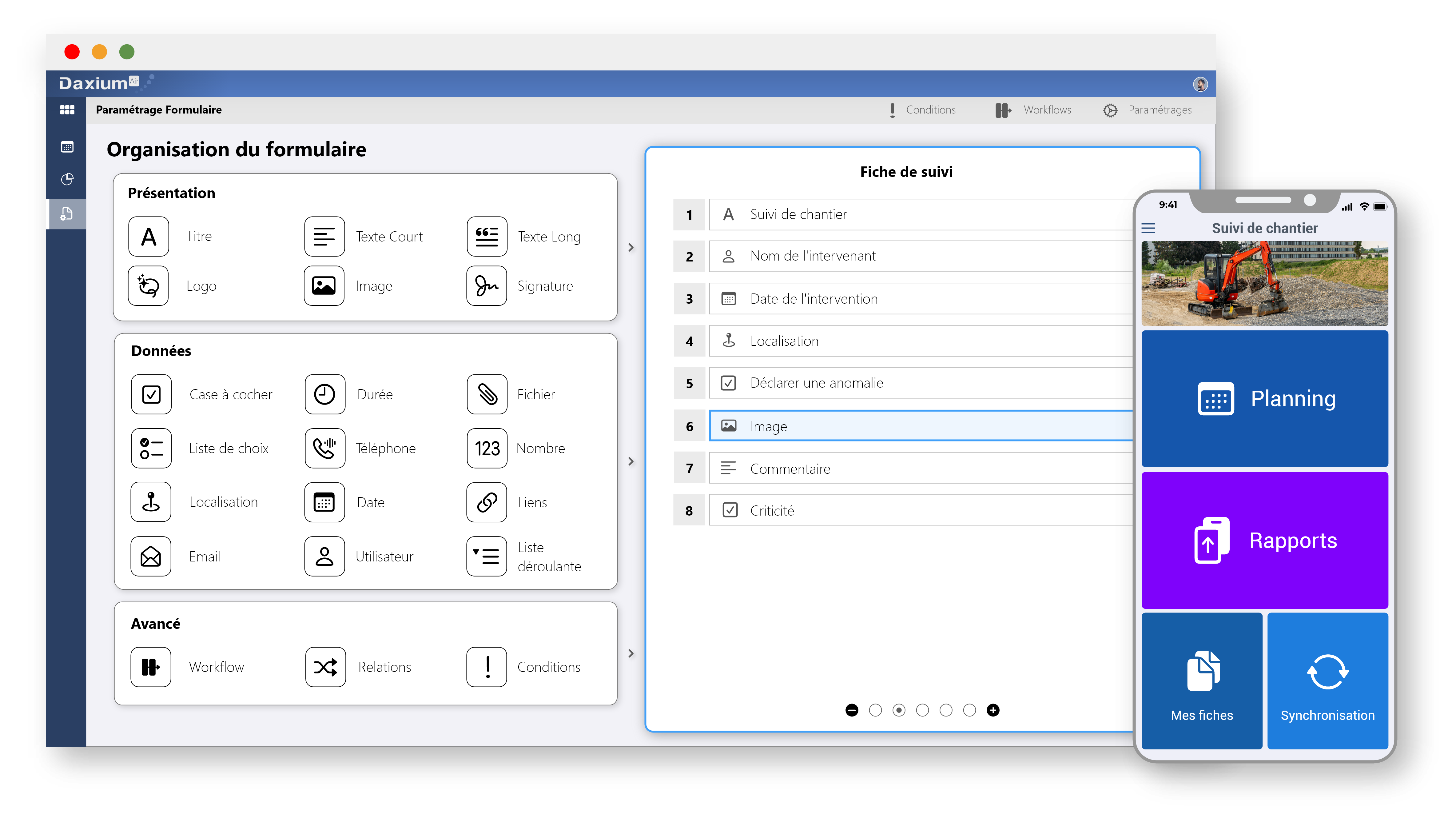 Customize your construction site monitoring sheets