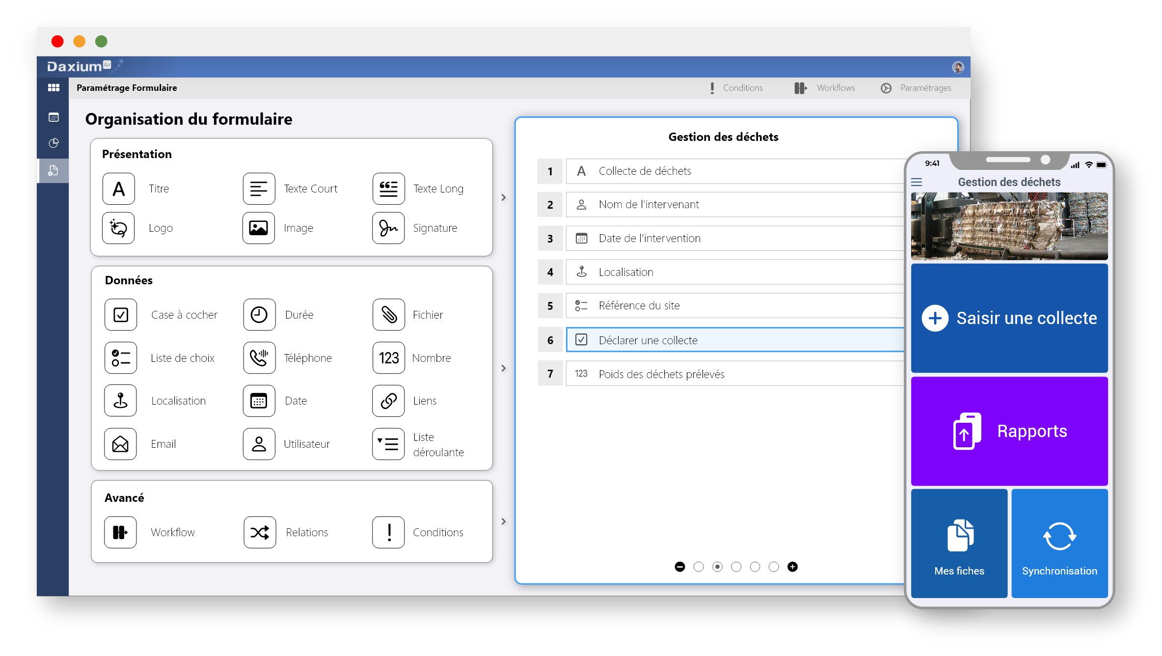 Daxium application for waste management