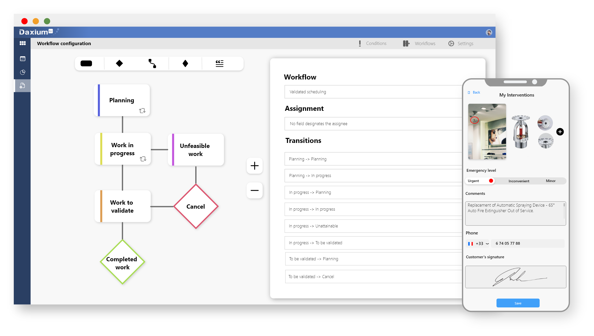 Flujos de trabajo y automatizaciones de procesos con Daxium-Air