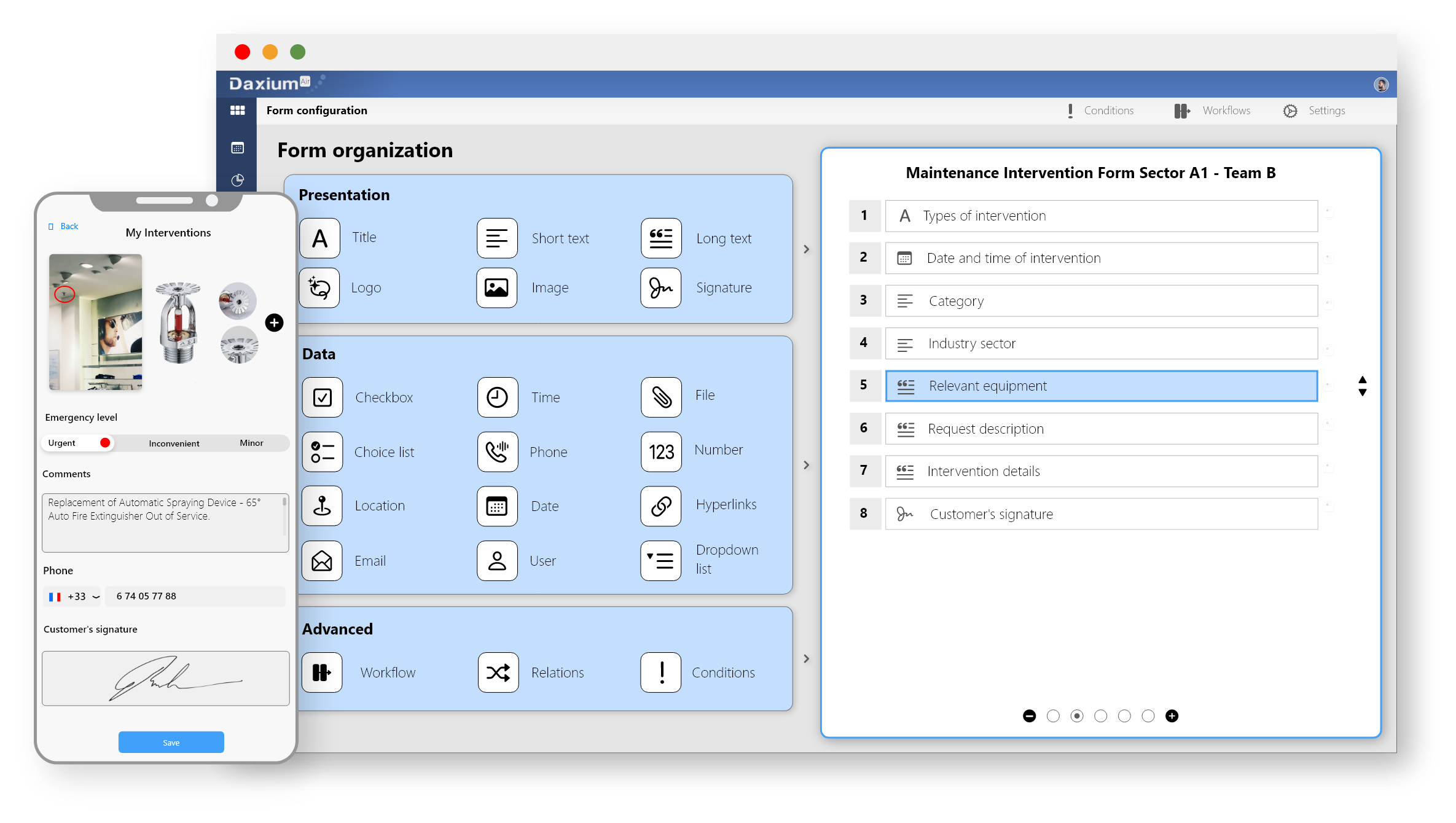 Create customized forms for your construction sites